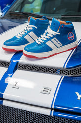 Men's Carroll Shelby Cobra Blue Leather High Top Sneakers